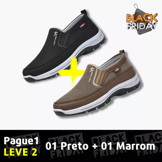 Esquenta Black Friday🔥 Compre 1 Leve 2 Tênis Mocassim Ortopédico ConfortPlus 2025