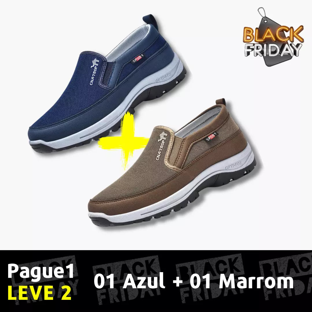 Esquenta Black Friday🔥 Compre 1 Leve 2 Tênis Mocassim Ortopédico ConfortPlus 2025