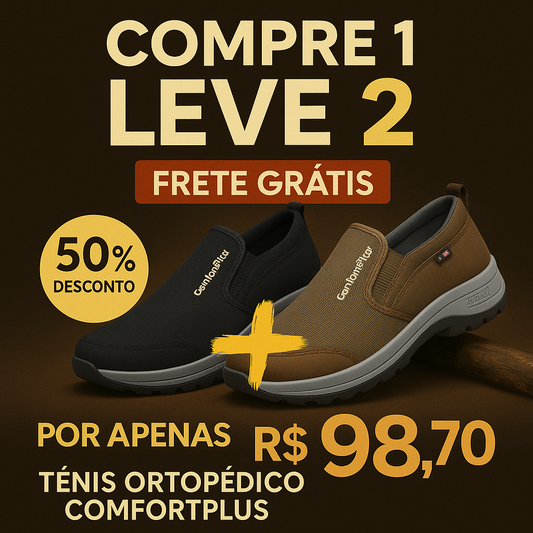 Esquenta Black Friday🔥 Compre 1 Leve 2 Tênis Mocassim Ortopédico ConfortPlus 2025